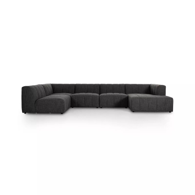 Four Hands Langham Channeled 5 Pc Sectional W/ Raf Chaise