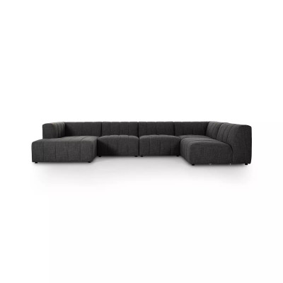 Four Hands Langham Channeled 5Pc Laf Chaise Sectional