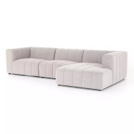 Four Hands Langham Channeled 3 - Piece Sectional - Right Chaise - Napa Sandstone