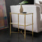 Modern History Brass Side Table With Stretcher