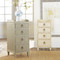 Modern History Four Drawer Gustavian Bedside Cabinet - Antique White