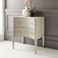 Modern History Gustavian Two Drawer Concave Nightstand