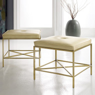 Modern History Leather & Brass Stool