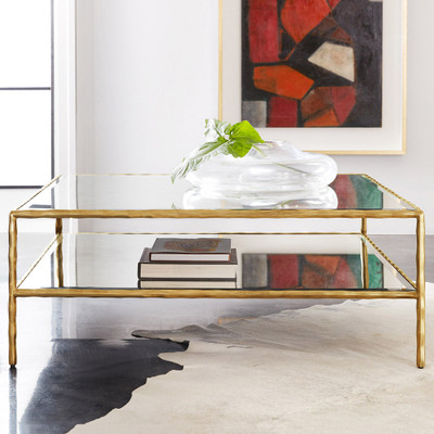 Modern History Organic Square Cocktail Table - Gold Leaf