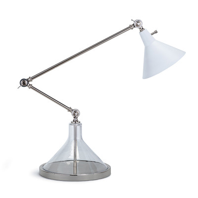 Coastal Living Ibis Task Lamp - Polished Nickel And White