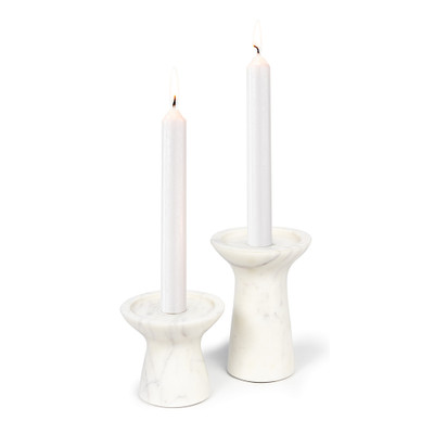 Regina Andrew Klein Marble Candle Holder Set - White