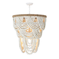 Regina Andrew Lorelei Wood Bead Chandelier - White