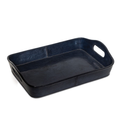 Regina Andrew Derby Parlor Leather Tray - Blue