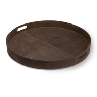 Regina Andrew Derby Round Leather Tray - Brown