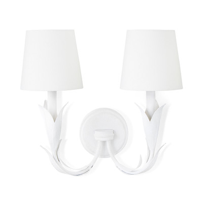 Regina Andrew River Reed Sconce Double - White