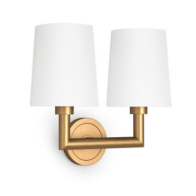 Southern Living Legend Sconce Double - Natural Brass