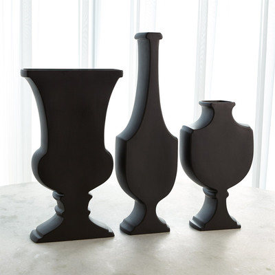 Global Views Classic Sliced Bottle - Matte Black