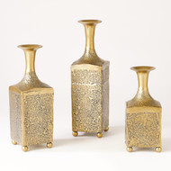 Global Views Aluminum Bottle Vase - Antique Gold - Med