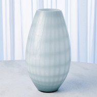 Global Views Cased Glass Grid Vase - Blue - Lg