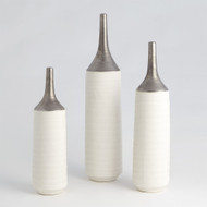 Two - Toned Vase - Silver/White - Lg