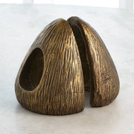 Global Views S/2 Yurt Shaped Bookends - Brown/Bronze