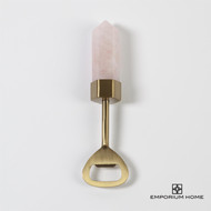 Global Views Emporium Home Rose Quartz Bottle Opener-Satin Brass