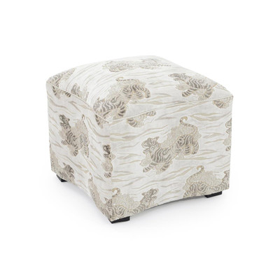 John Richard Curved Ottoman - Grey Tiger
