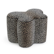 John Richard Mariposa Small Ottoman - Leopard