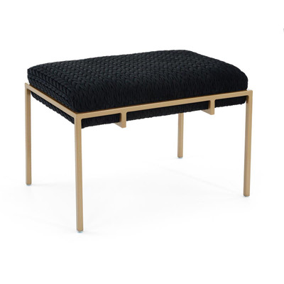 John Richard Metal Gold Upholstered Bench - 2219