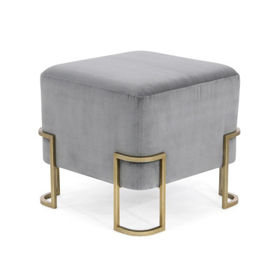John Richard Shaftsbury Stool - Soft Grey Velvet