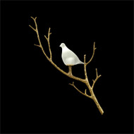 John Richard White Lazurite Dove And Brass Wall Sconce I