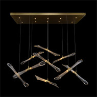 John Richard Rhapsody Fluted And Seeded Glass Tubes Horizontal Chandelier
