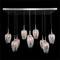 John Richard Aureo Ten-Light Horizontal Glass Pendant Chandelier