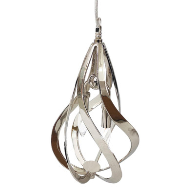 John Richard Ribbons Of Polished Nickel Two-Light Pendant