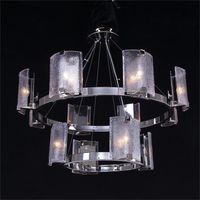John Richard Claritas Twelve-Light Two-Tier Chandelier - Nickel