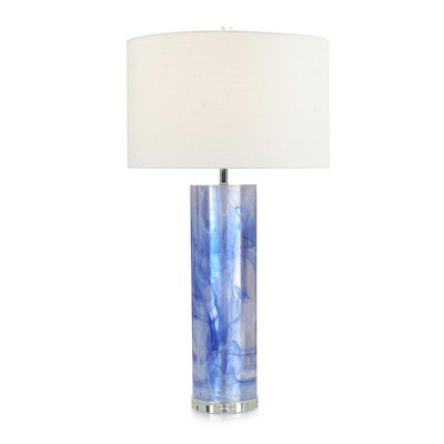 John Richard Cylinder Blue And Clear Resin Table Lamp