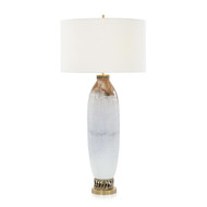 John Richard Cream And Brown Glass Buffet Lamp
