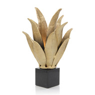 John Richard Handcrafted Brass Leaves Accent Lamp