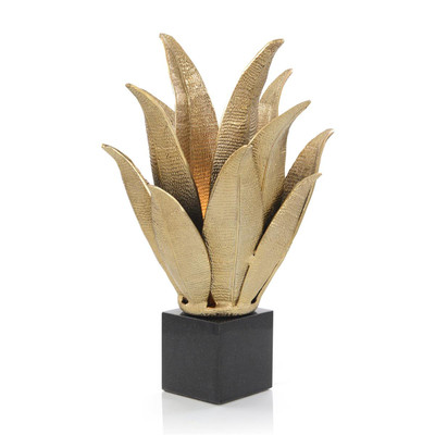 John Richard Handcrafted Brass Leaves Accent Lamp