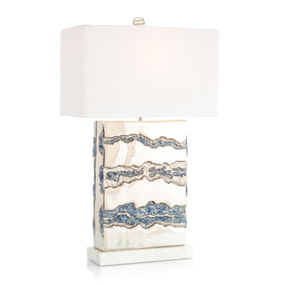 John Richard Glass Geode Table Lamp - Deep Blue