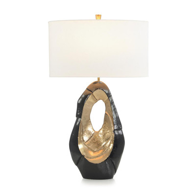 John Richard Black And Metallic Gold Sculpture Lamp