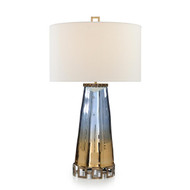 John Richard Sapphire Blue And Cognac Glass Table Lamp