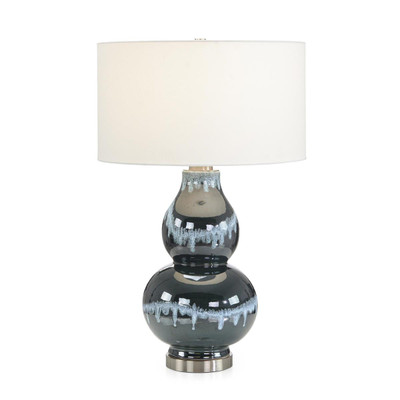 John Richard Navy Blue Rain Ceramic Table Lamp