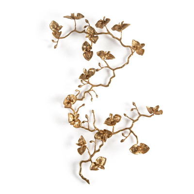 John Richard Brass Orchid Wall Sculpture Ii