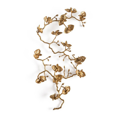 John Richard Brass Orchid Wall Sculpture I