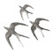John Richard Set Of Three Nickel Birds In Flight
