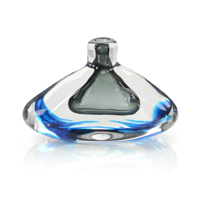 John Richard Handblown Sky Blue And Grey Glass Vase I