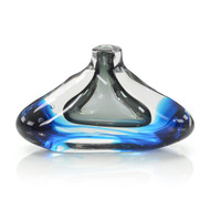 John Richard Handblown Sky Blue And Grey Glass Vase Ii