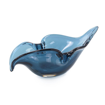 John Richard Handblown Abstract Sapphire Glass Bowl I