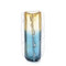 John Richard Blue And Yellow Rippled Handblown Glass Vase Ii