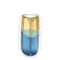John Richard Blue And Yellow Rippled Handblown Glass Vase Iii