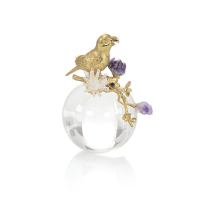 John Richard Brass Parrot And Amethyst Sculpture Ii