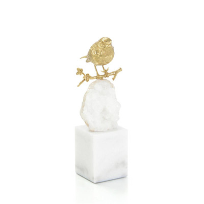 John Richard Brass Bird And Quartz Sculpture Ii