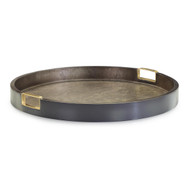 John Richard Round Tenebra Tray With Brass Handles - Large