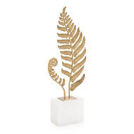 John Richard Brass Frond Sculpture On Alabaster Base